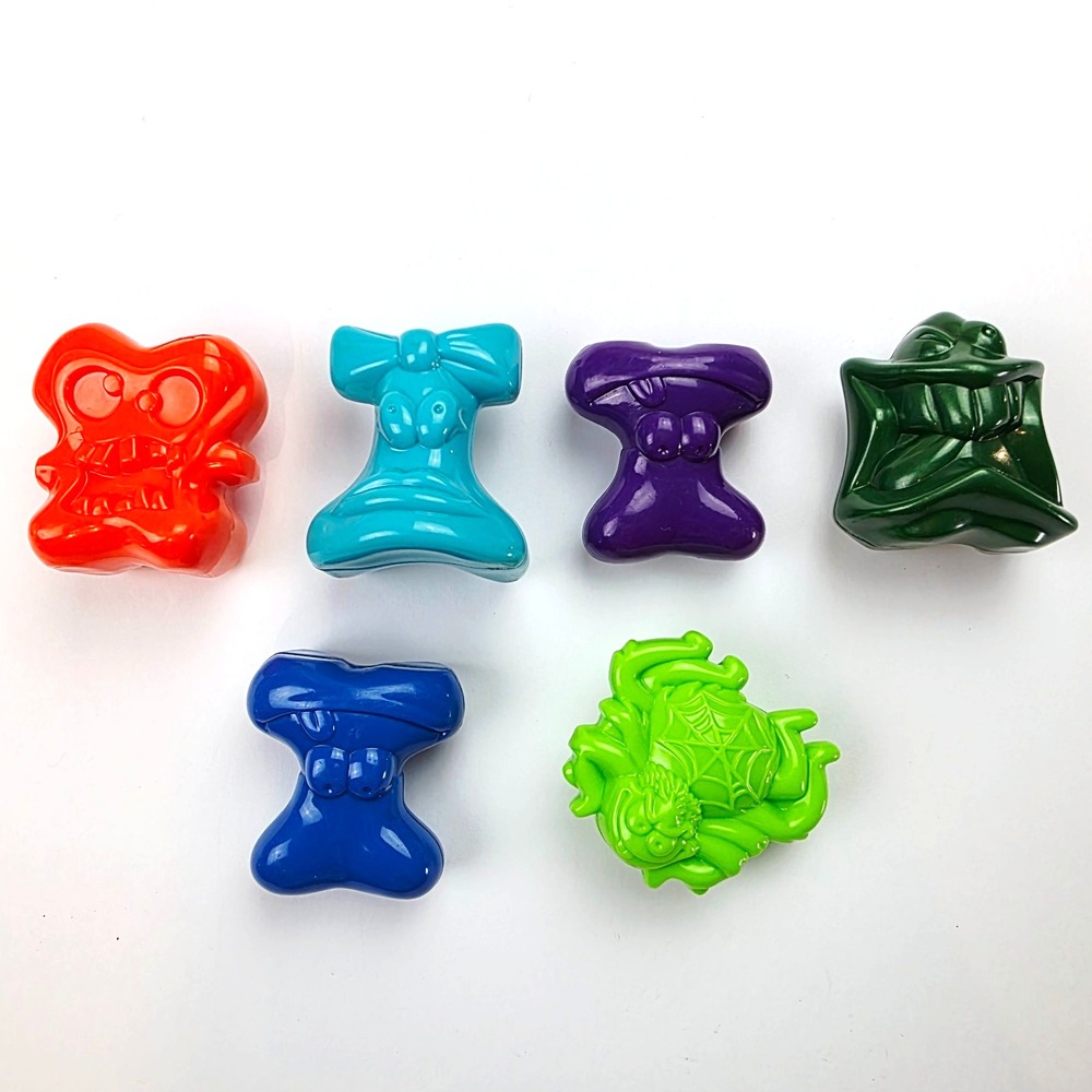 Vintage Crazy Bones Lot of 6 Mcdonalds Large Sized Gogos Green Spider